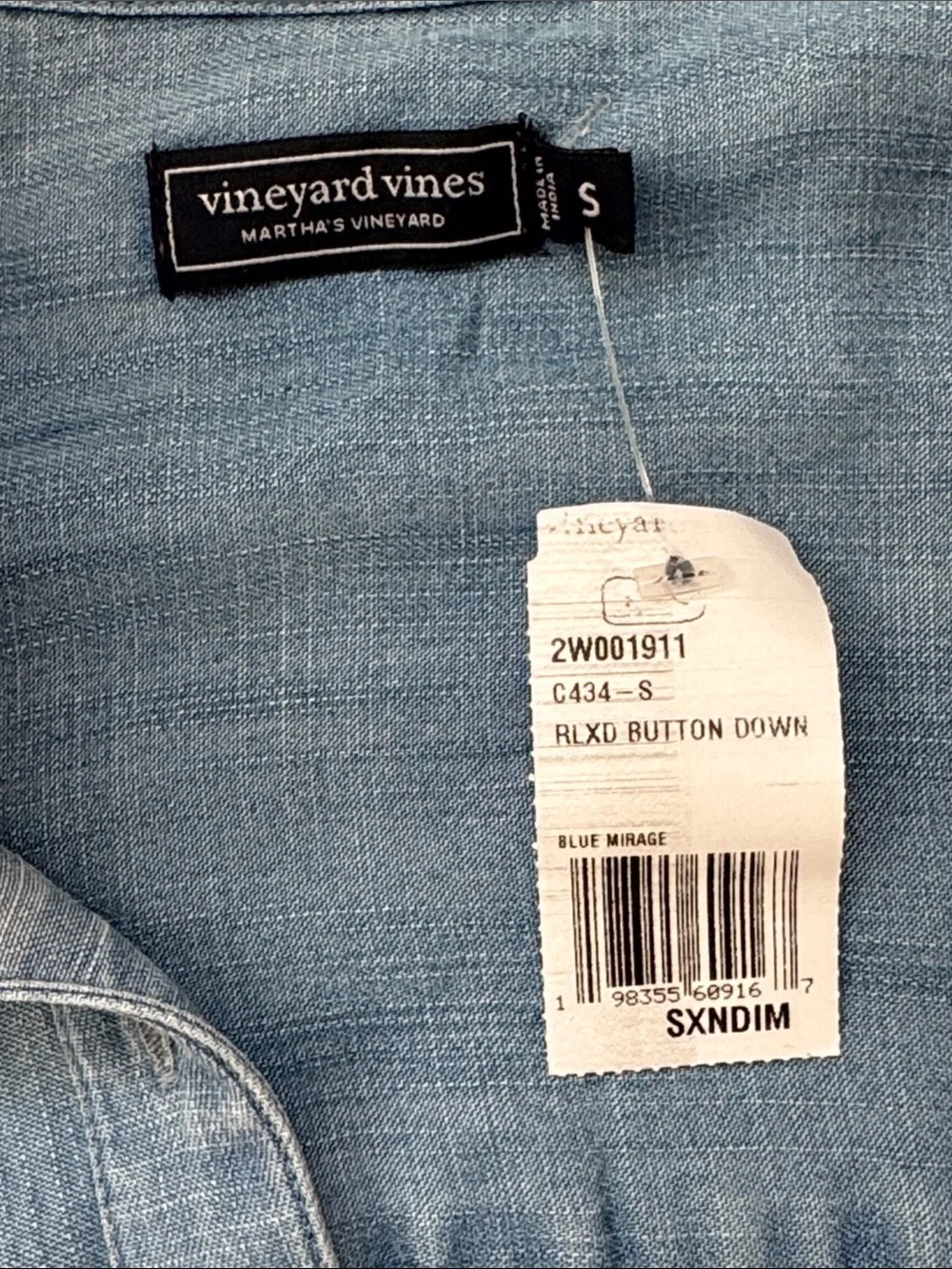Vineyard Vines Light Blue Denim Button-Down Shirt - Picture 5 of 6
